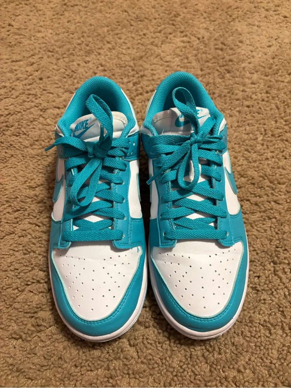 Nike Kids Turquoise & White Low-Top Sneakers